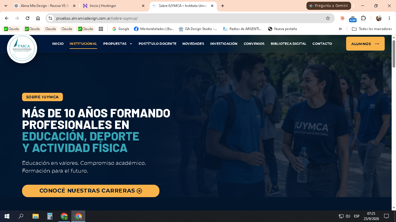 Vista desktop del proyecto